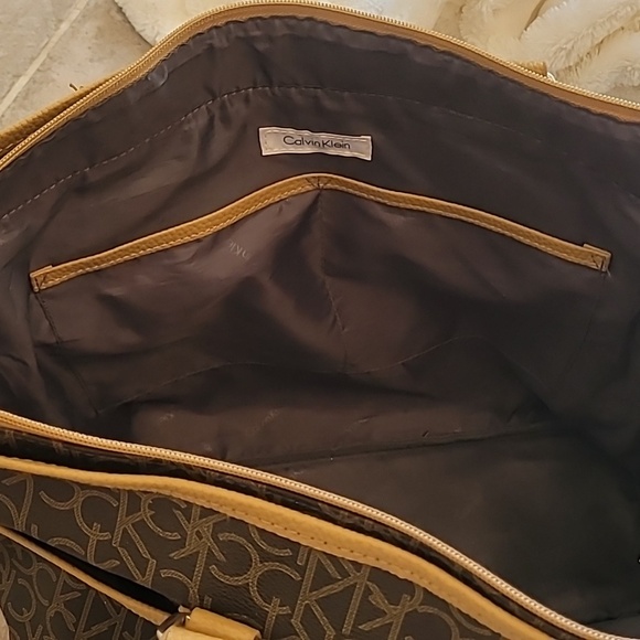 Calvin Klein Brown and Tan Signature Tote - Picture 4 of 7